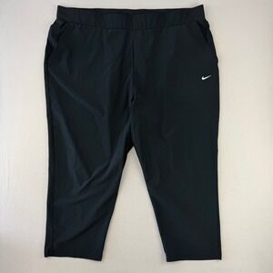Nike Dri-Fit Flex Bliss Victory Cropped Pants Womens 3X Black High Rise Gym Tech